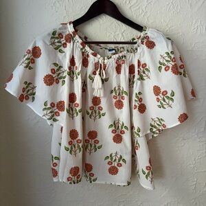 100% Cotton Old Navy Floral Blouse Large